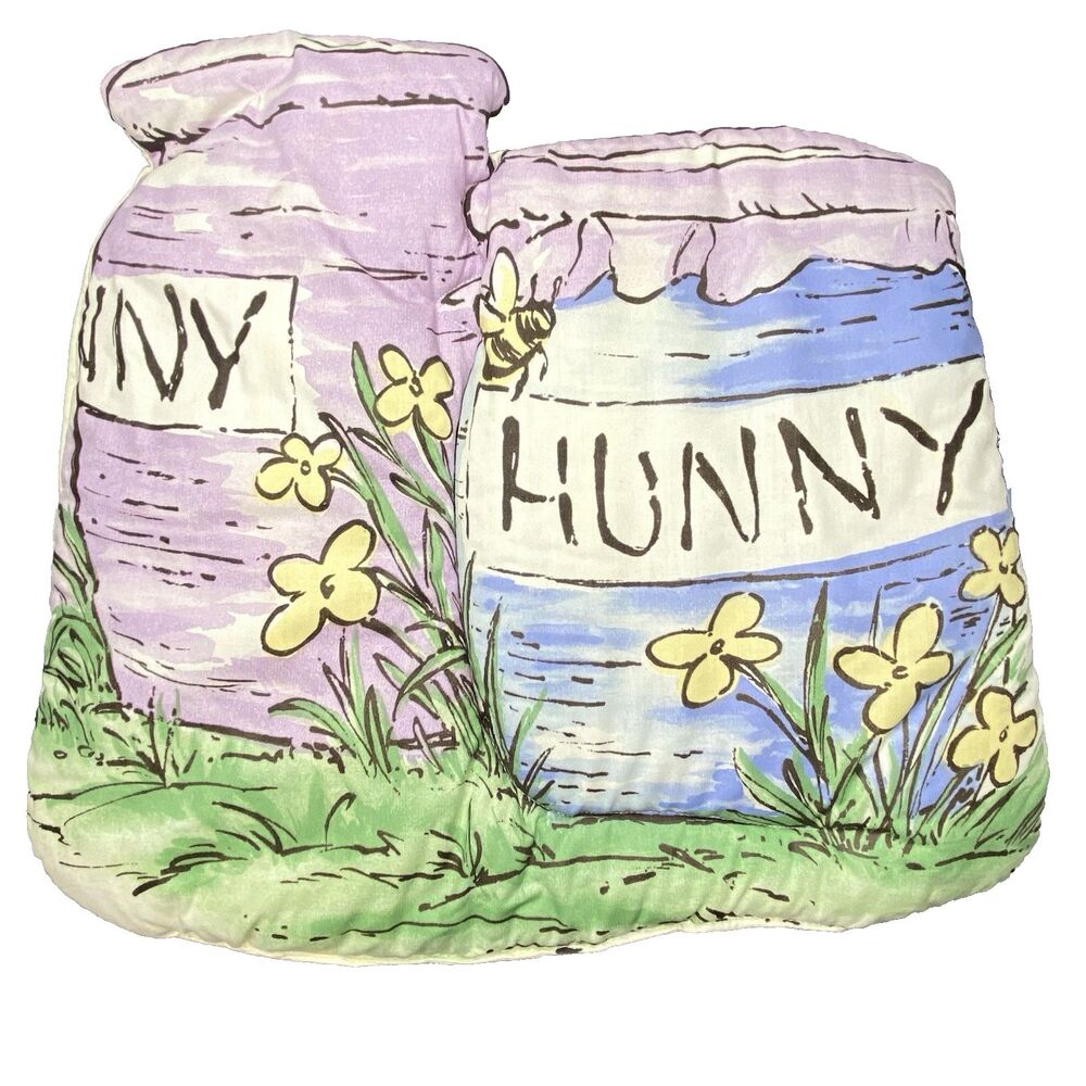 Disney CLASSIC POOH Wall Hanging Quilted Hunny Pots 13x13 1998 Calliope Nursery